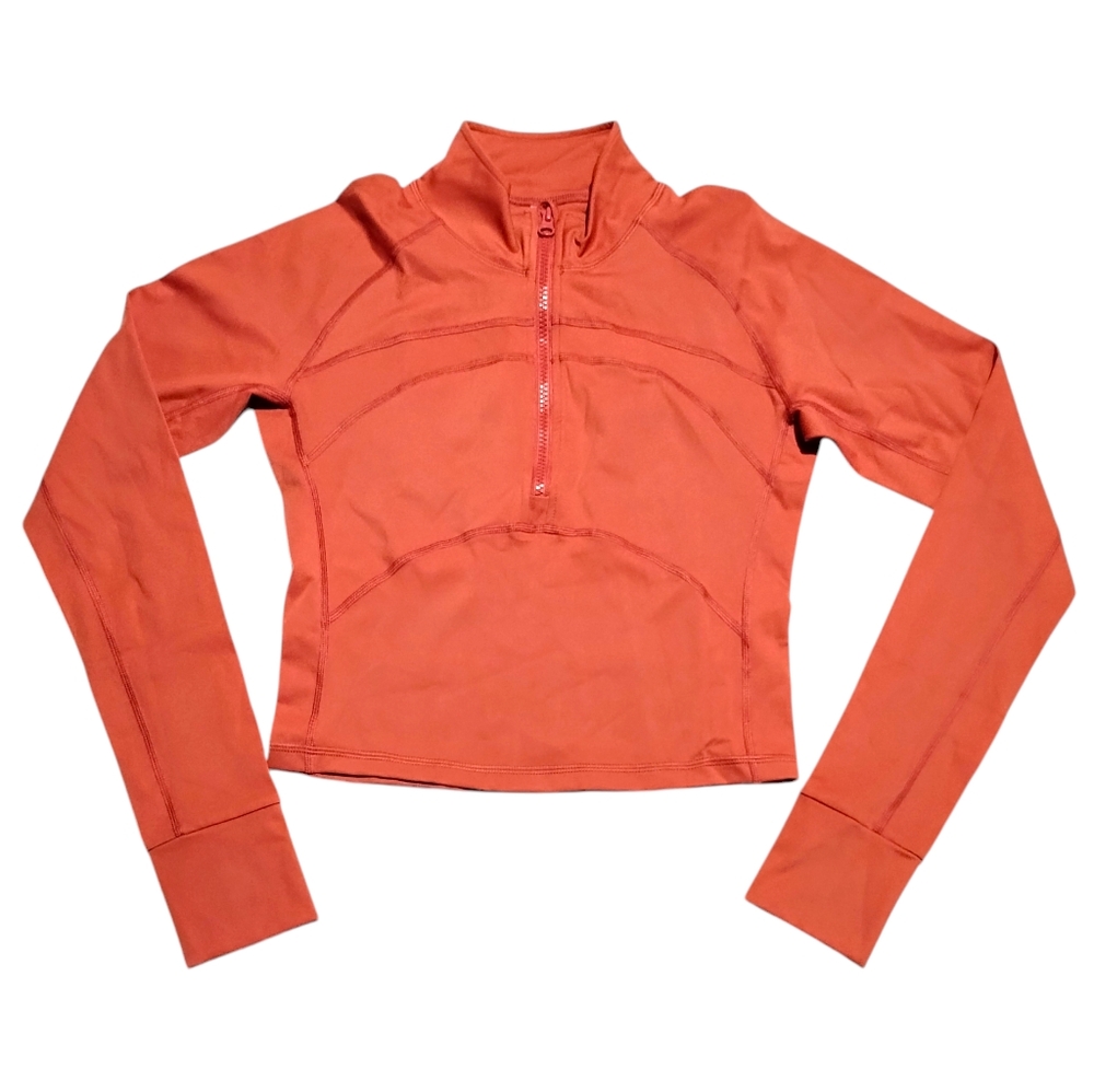 WOMEN'S (SIZE L) CROPPED HALF-ZIP ATHLETIC PULLOVER JACKET